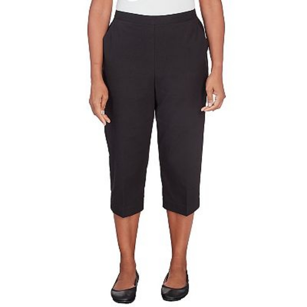 NWT! ALFRED DUNNER BLACK CLASSIC FIT CAPRI